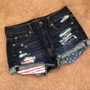 American Eagle American flag shorts